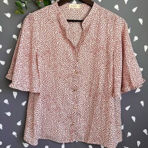 Roolee Alvesta Floral Print Flowy Button Up Blouse